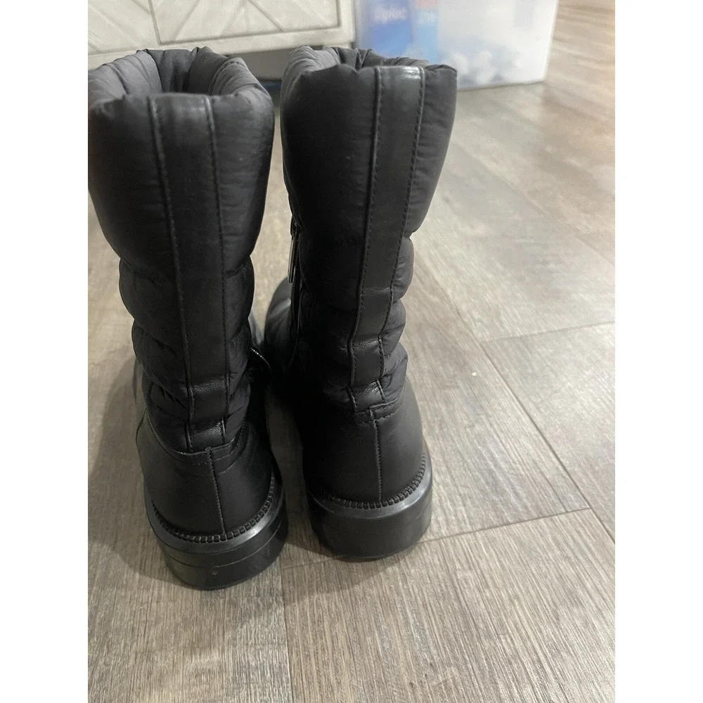 $650 AQUATALIA LORI Quilted LEATHER BOOTs‎ WATERPROOF Mid Calf Zip SZ 8